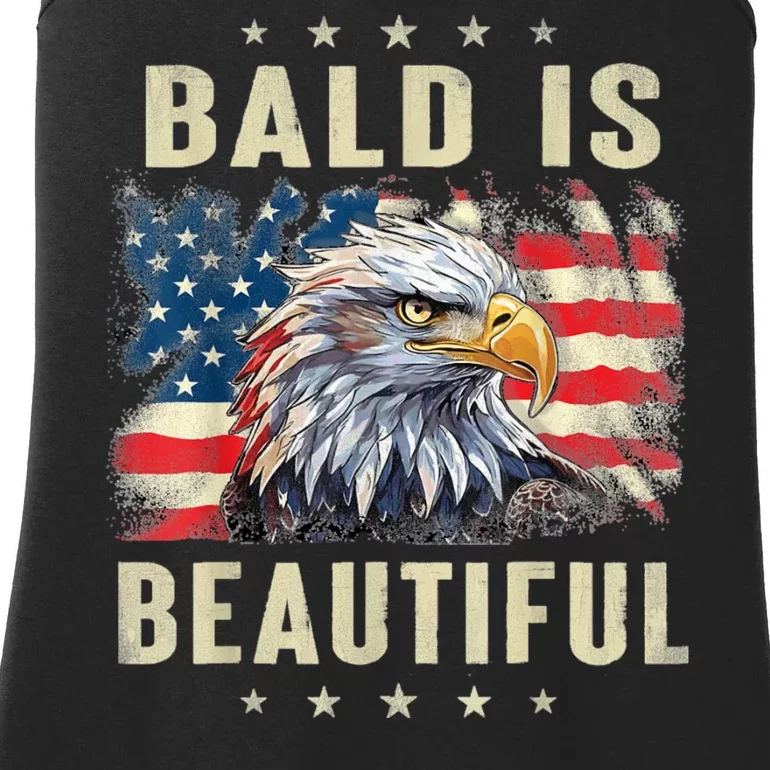 Bald Is Beautiful 4th Of July Independence Day Bald Eagle Ladies Essential Tank