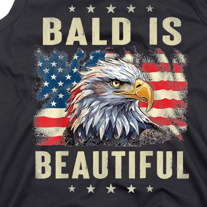 Bald Is Beautiful 4th Of July Independence Day Bald Eagle Tank Top