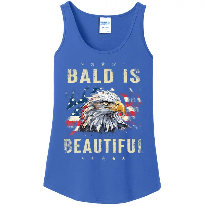 Bald Is Beautiful 4th Of July Independence Day America Eagle Ladies Essential Tank