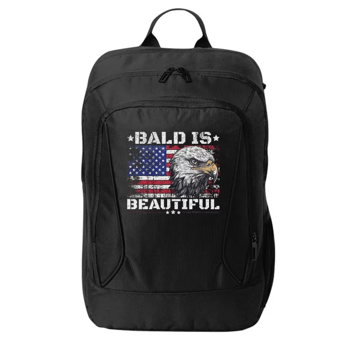 Bald Is Beautiful 4th Of July Independence Day America Eagle City Backpack