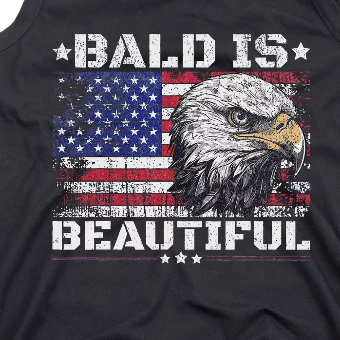 Bald Is Beautiful 4th Of July Independence Day America Eagle Tank Top