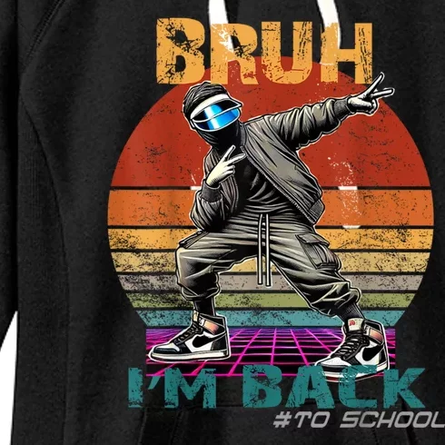 Bruh Im Back To School Groovy Bruh We Back Women's Fleece Hoodie