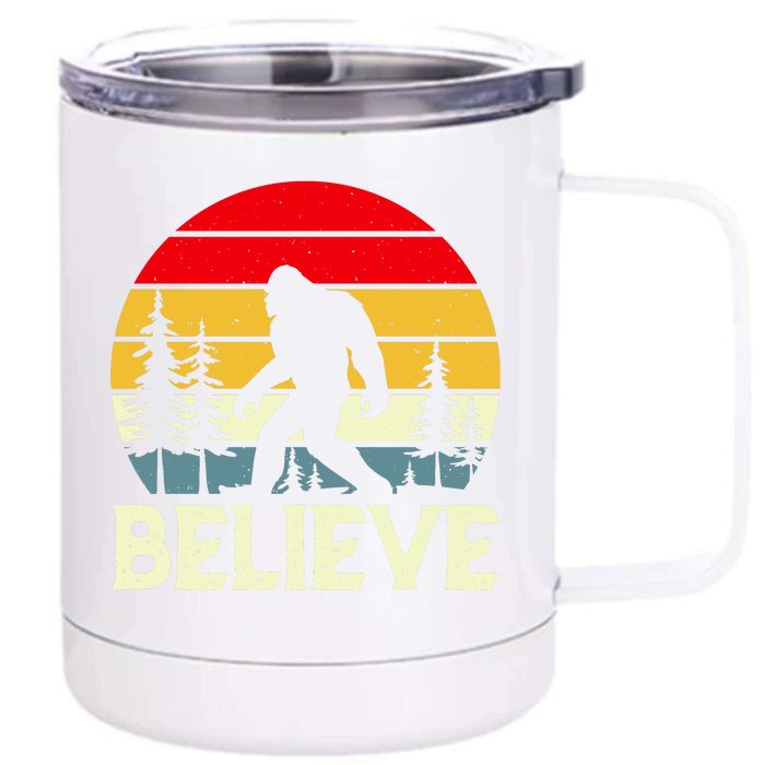 Believe In Bigfoot Front & Back 12oz Stainless Steel Tumbler Cup