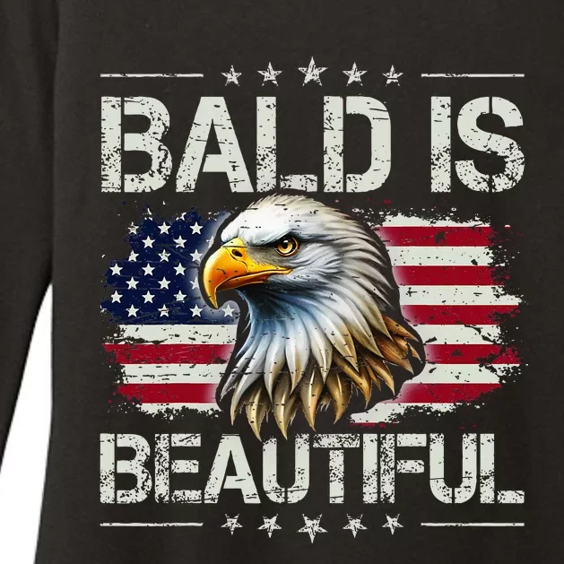 Bald Is Beautiful 4th Of July Independence Day Womens CVC Long Sleeve Shirt