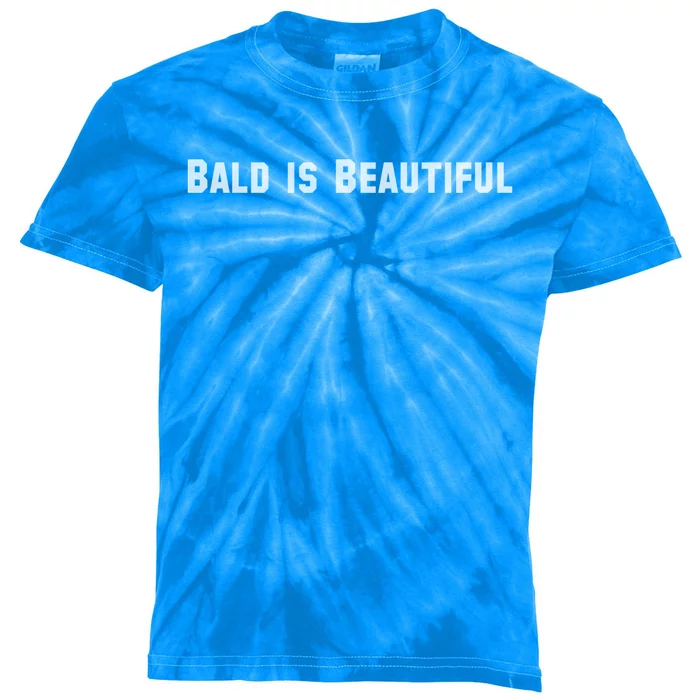 Bald Is Beautiful Black Gift Kids Tie-Dye T-Shirt