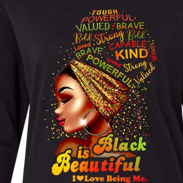 Black Is Beautiful I Love Being Me Black Gift Womens Cotton Relaxed Long Sleeve T-Shirt