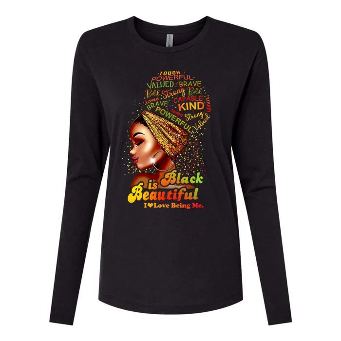 Black Is Beautiful I Love Being Me Black Gift Womens Cotton Relaxed Long Sleeve T-Shirt