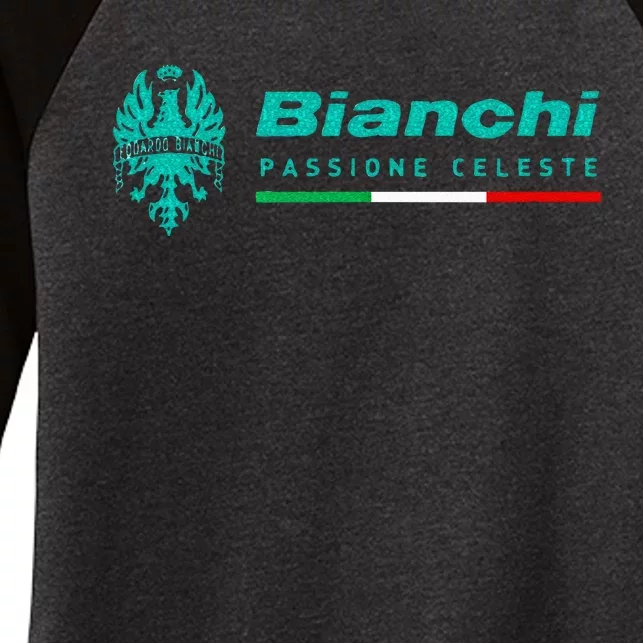 Bianchi Italian Bikes Women's Tri-Blend 3/4-Sleeve Raglan Shirt