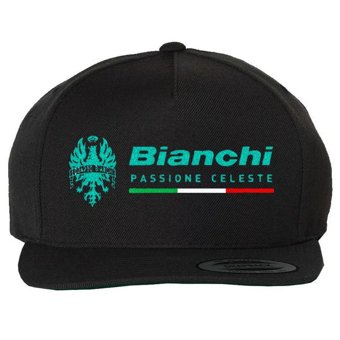 Bianchi Italian Bikes Wool Snapback Cap