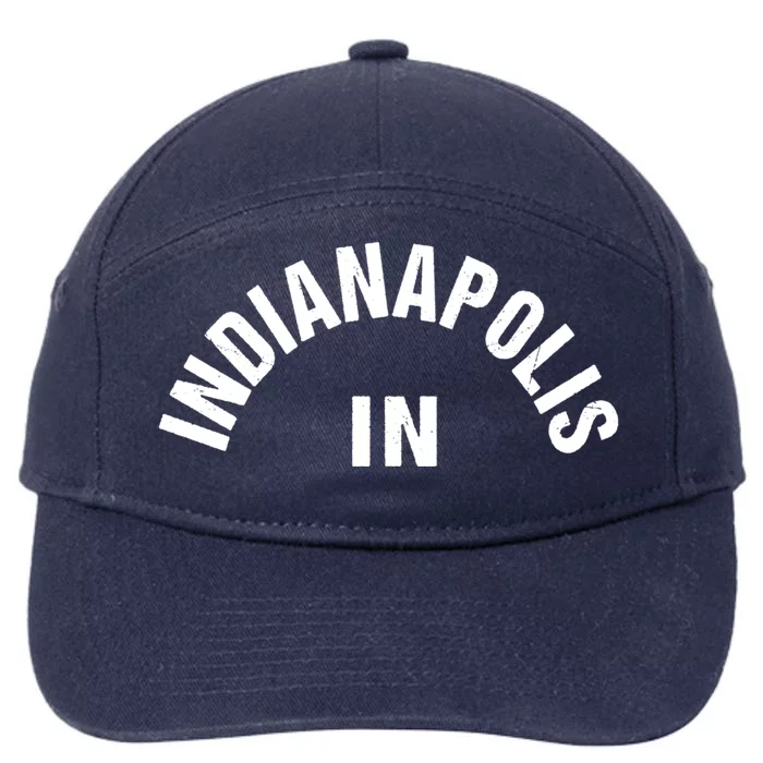 Basic Indianapolis Blue And White Indianapolis Classic Indiana Gift 7-Panel Snapback Hat