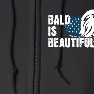 Bald Is Beautiful 4th Of July Independence Day Bald Eagle Full Zip Hoodie