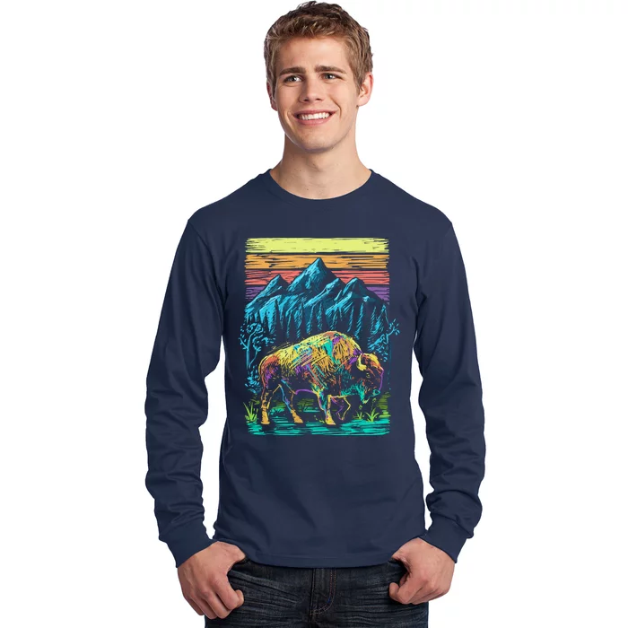 Bison Illustration Long Sleeve Shirt