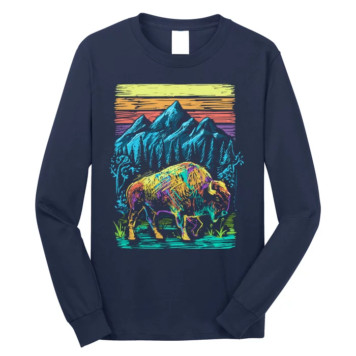 Bison Illustration Long Sleeve Shirt