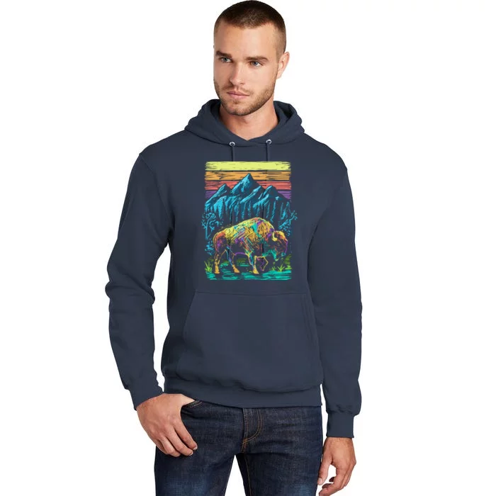 Bison Illustration Tall Hoodie