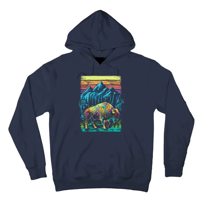 Bison Illustration Tall Hoodie