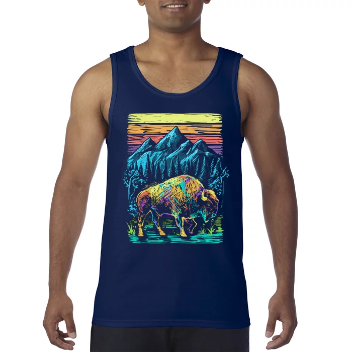 Bison Illustration Tank Top