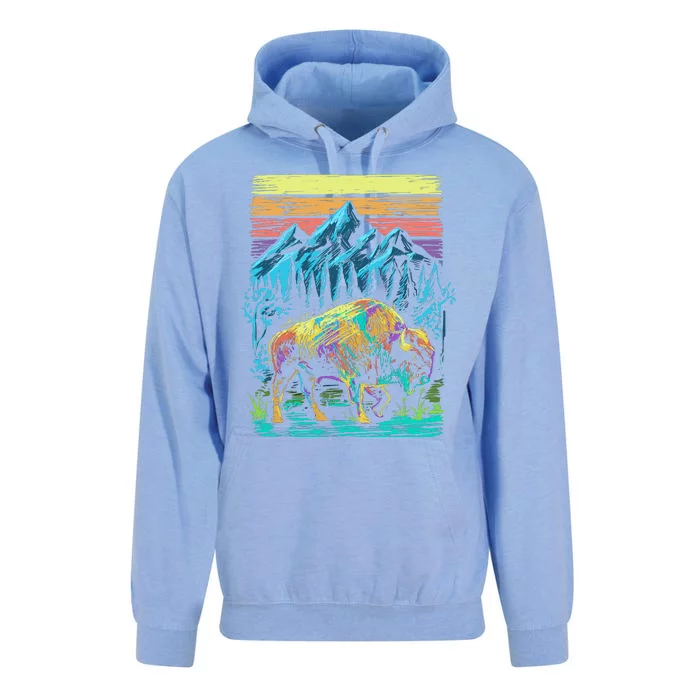 Bison Illustration Unisex Surf Hoodie