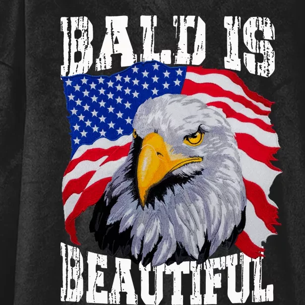 Bald Is Beautiful 4th Of July Independence Day Bald Eagle Hooded Wearable Blanket