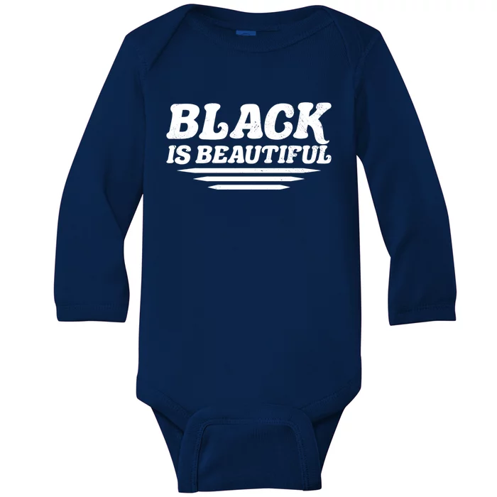 Black Is Beautiful Africancute Giftamerican Black Pride Beauty Meaningful Gift Baby Long Sleeve Bodysuit