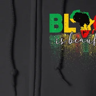 Black Is Beautiful Funny Africa Map Black History Month Full Zip Hoodie