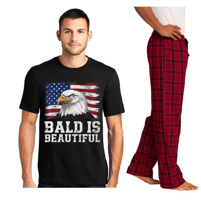 Bald Is Beautiful 4th Of July Independence Day Bald Eagle Premium Pajama Set