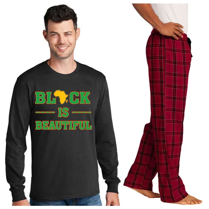 Black Is Beautiful Gift Africa Gift African American History Month Funny Gift Long Sleeve Pajama Set