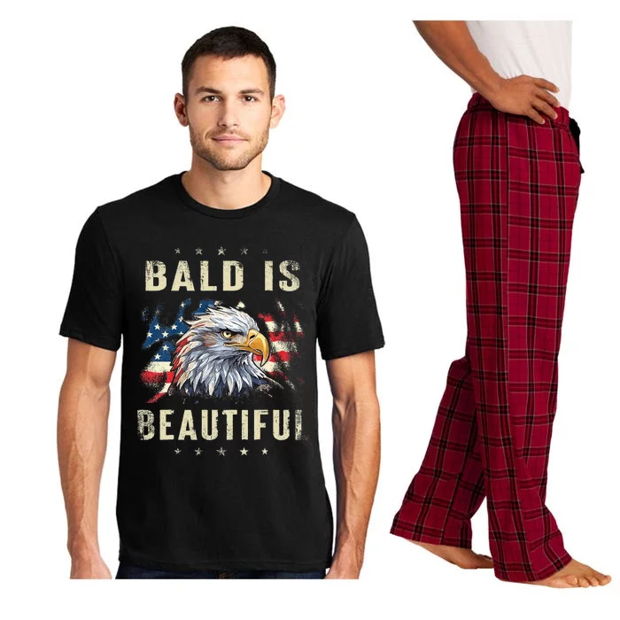 Bald Is Beautiful 4th Of July Independence Day America Pajama Set