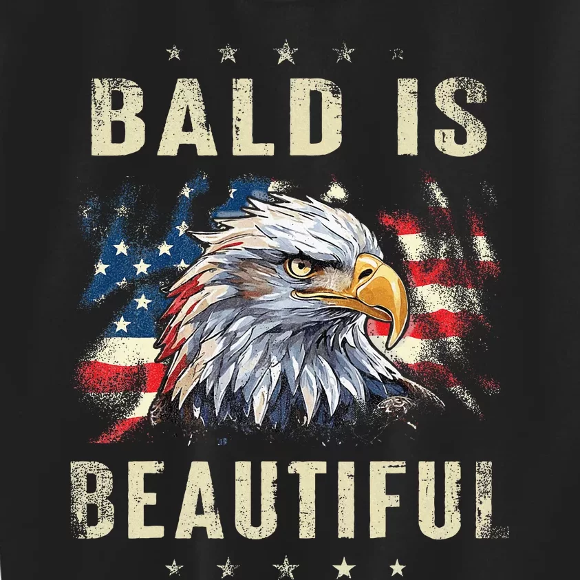 Bald Is Beautiful 4th Of July Independence Day America Kids Sweatshirt