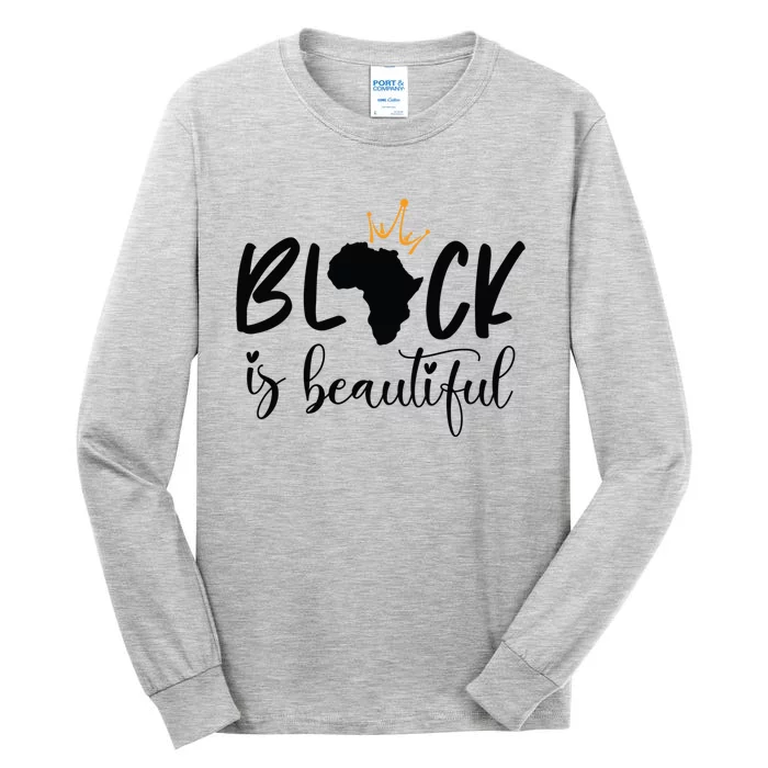 Black Is Beautiful Black King And Queen African American Cool Gift Tall Long Sleeve T-Shirt