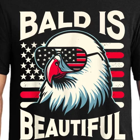 Bald Is Beautiful 4th Of July Usa Patriotic Funny Bald Eagle Pajama Set