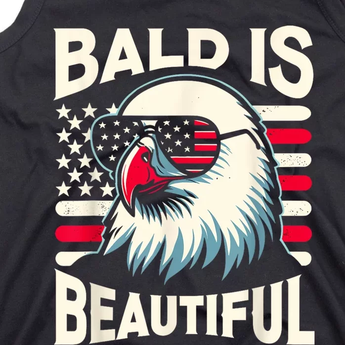 Bald Is Beautiful 4th Of July Usa Patriotic Funny Bald Eagle Tank Top