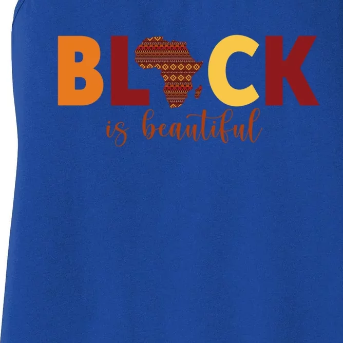 Black Is Beautiful Black Afro Dope Inspiration Meaningful Gift Women's Racerback Tank