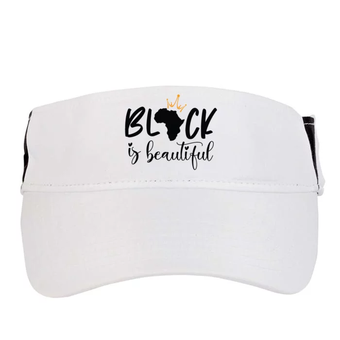 Black Is Beautiful Black King And Queen African American Gift Adult Drive Performance Visor