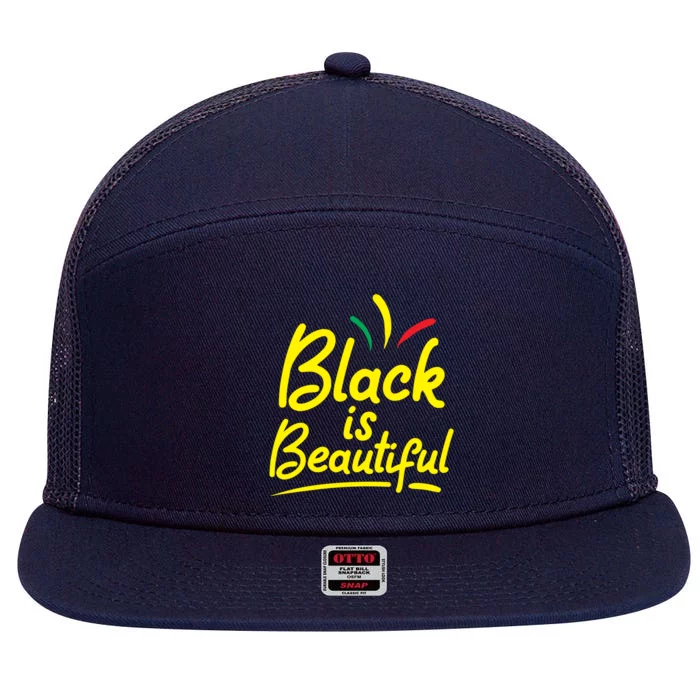 Black Is Beautiful Clothing Gift African American Gift 7 Panel Mesh Trucker Snapback Hat