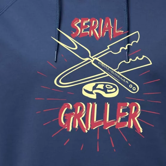 Bbq Items Bbq Master And Serial Griller Cool Gift Performance Fleece Hoodie