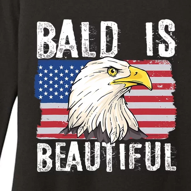 Bald Is Beautiful 4th Of July Independence Day Bald Eagle Womens CVC Long Sleeve Shirt