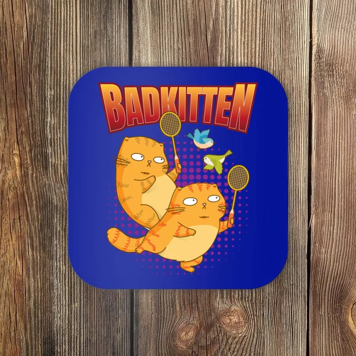 Badminton I Badkitten Cat I Badminton Racket Shuttlecock Gift Coaster