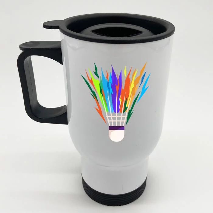 Badminton I Badminton Ball I Badminton Racket Shuttlecock Great Gift Front & Back Stainless Steel Travel Mug