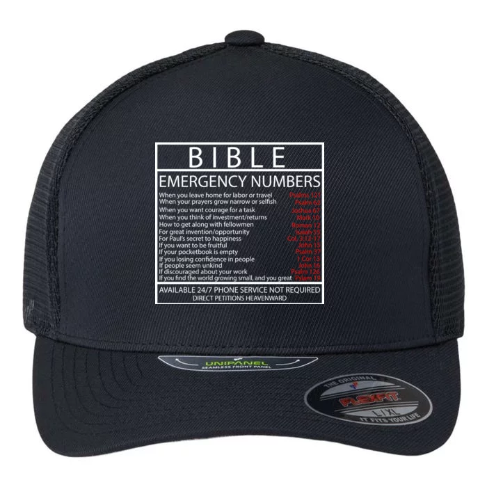 Bible Emergency Hotline Numbers Flexfit Unipanel Trucker Cap