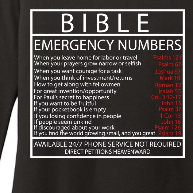 Bible Emergency Hotline Numbers Womens CVC Long Sleeve Shirt