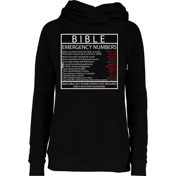 Bible Emergency Hotline Numbers Womens Funnel Neck Pullover Hood