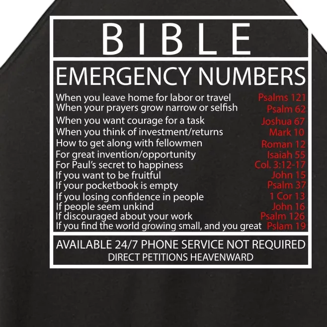 Bible Emergency Hotline Numbers Women’s Perfect Tri Rocker Tank