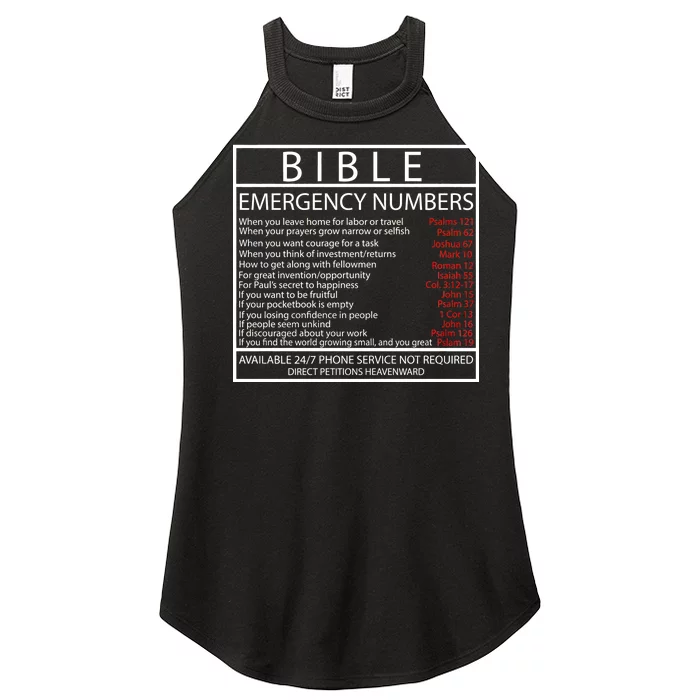 Bible Emergency Hotline Numbers Women’s Perfect Tri Rocker Tank