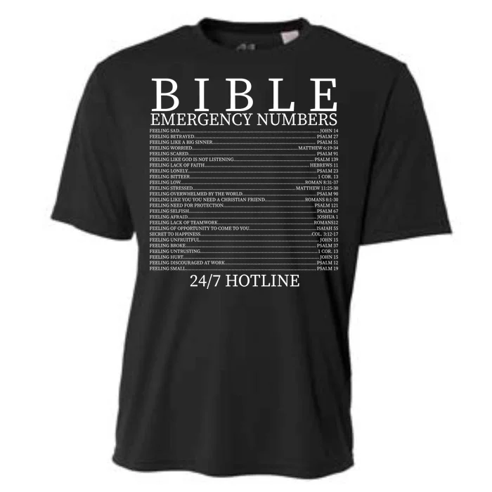 Bible Emergency Numbers Cooling Performance Crew T-Shirt