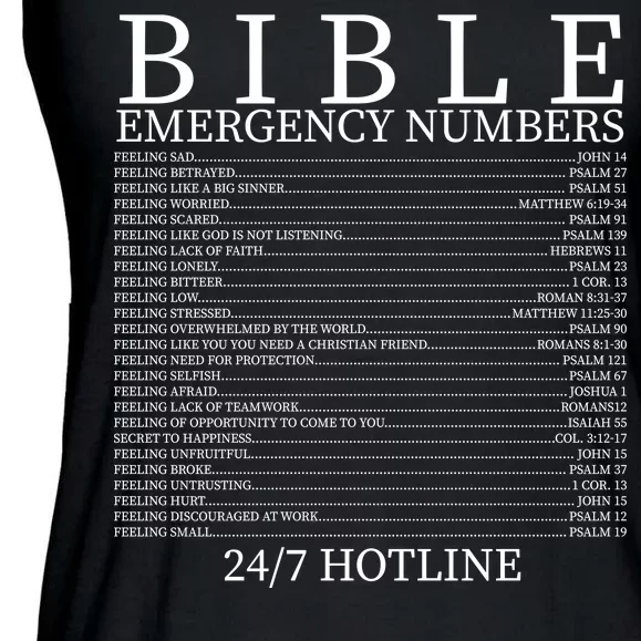 Bible Emergency Numbers Ladies Essential Flowy Tank