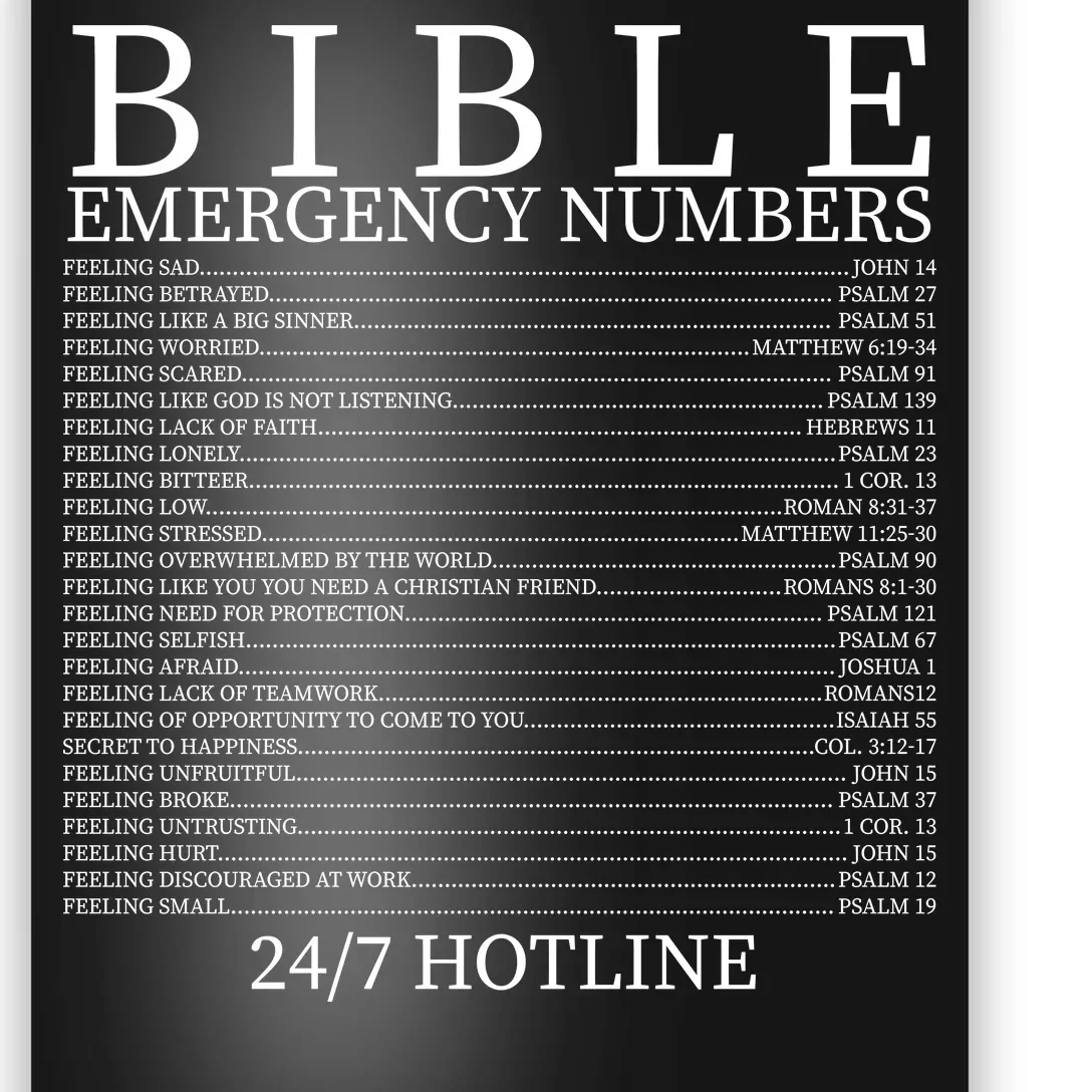 Bible Emergency Numbers Poster