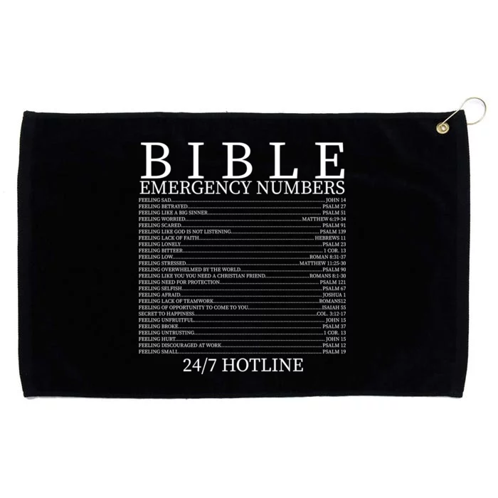 Bible Emergency Numbers Grommeted Golf Towel