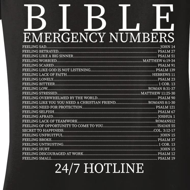 Bible Emergency Numbers Women's V-Neck T-Shirt