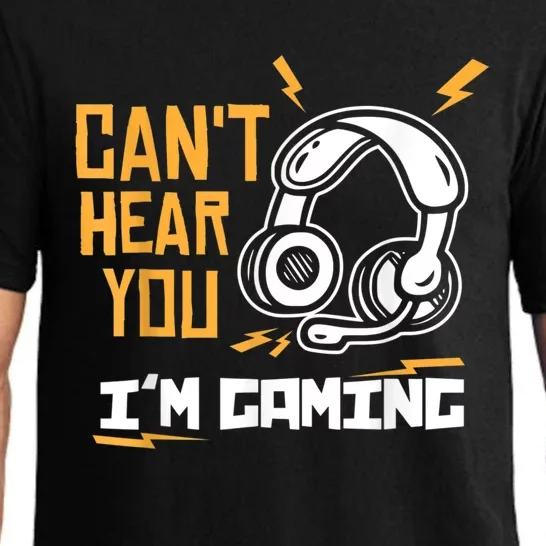 Bruh I Cant Hear You Im Gaming Busy Funny Video Gamer Retro Pajama Set