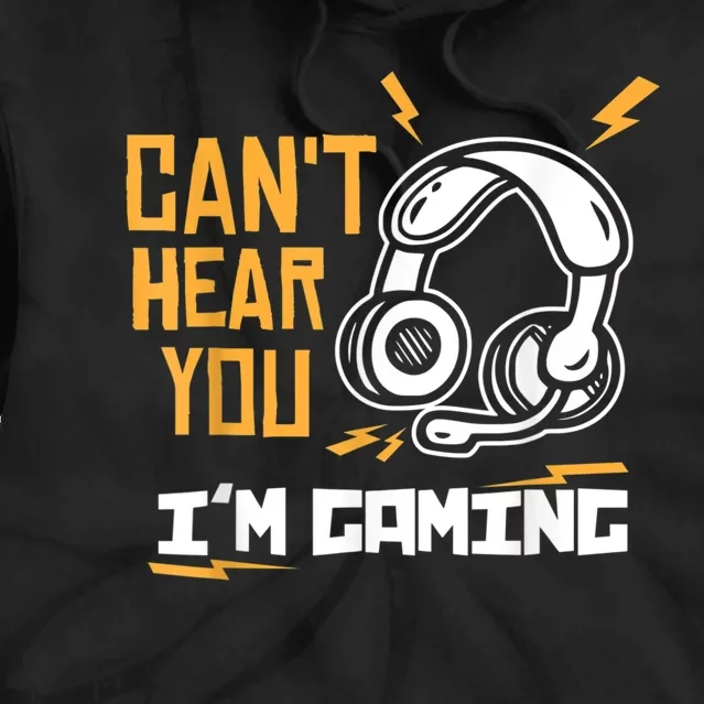 Bruh I Cant Hear You Im Gaming Busy Funny Video Gamer Retro Tie Dye Hoodie